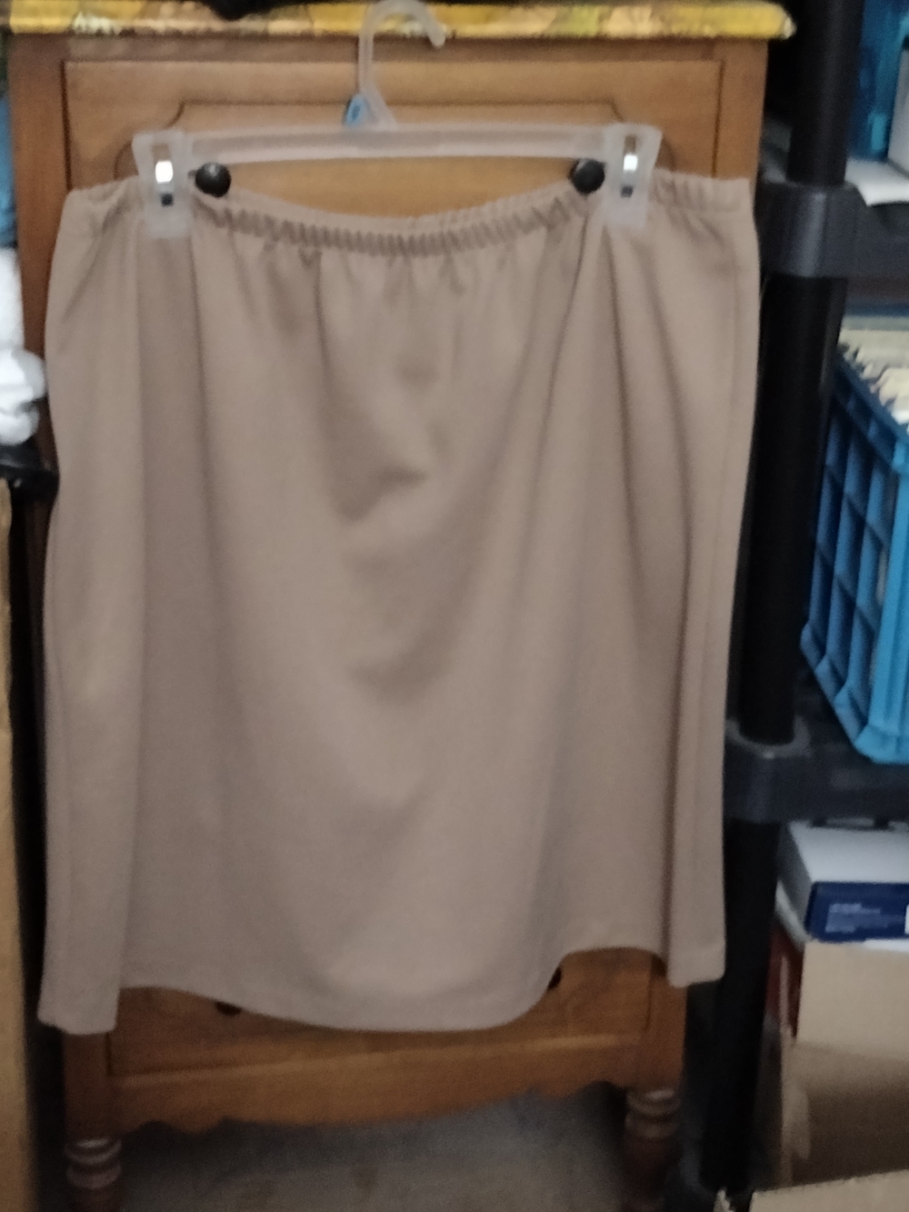 Women’s Elastic-Waist Tan Skirt